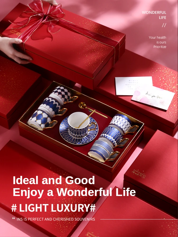 

Coffee Cup Set High-end Exquisite Ceramic Cup Light Luxury High-value Souvenirs Afternoon Tea Wedding Gifts English Tea Set