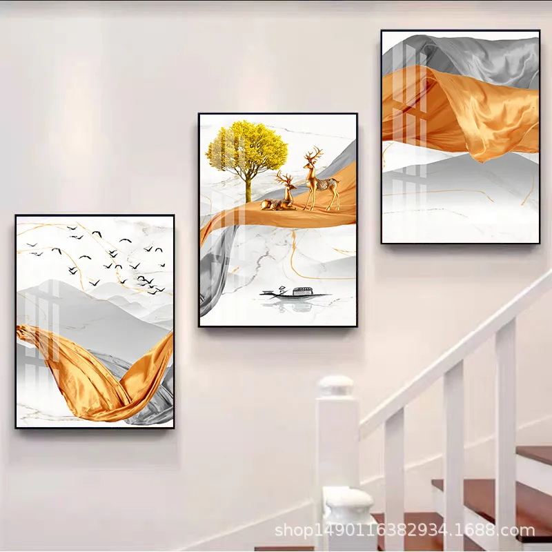 

3pcs modern minimalist decorative painting corridor hanging painting living room entrance corridor home decoration wall mural