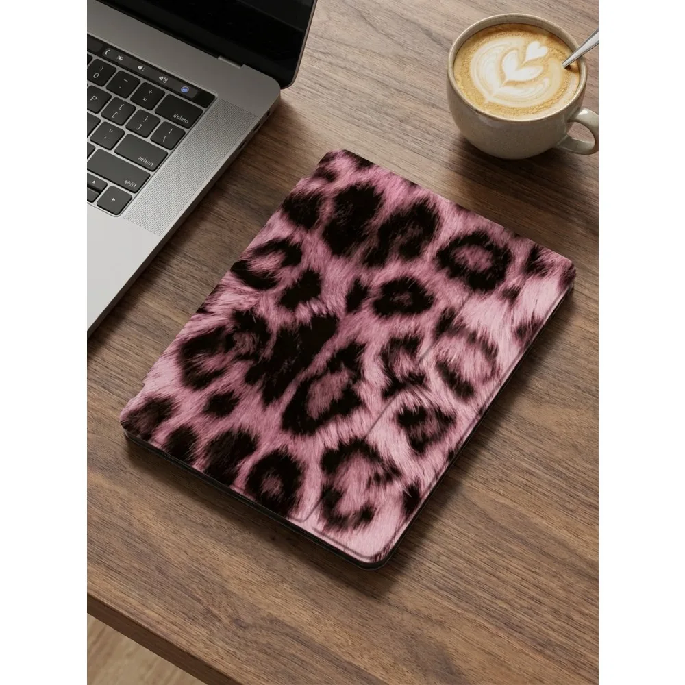 Pink Leopard tri-fold TABLET CASE FOR iPad pro10/11-In2020/6th/7th /8th /Air 3rd/Air 4th/9thGen/Air5thGen2022/Air 11