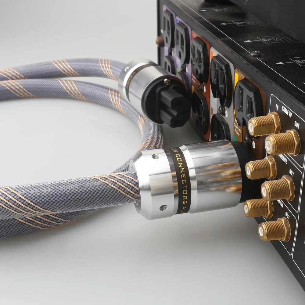 Высококачественный кабель питания 12AWG, аудиофильский кабель питания с родиевым покрытием, США, ЕС, переменный ток, Hi-Fi, шнур питания C13, сетевой шнур питания