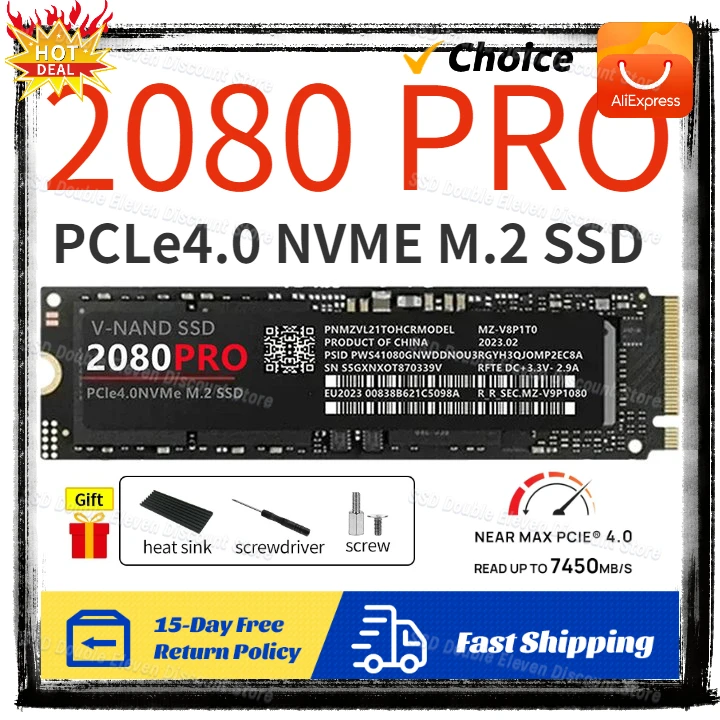 

4TB Ssd Solid State 2080pro Hard Drive Naff M.2 Ssd Nvme PCIE 4.0 Max Read 12000 Mb/s Gaming Internal Hard Disk for Pc Laptop