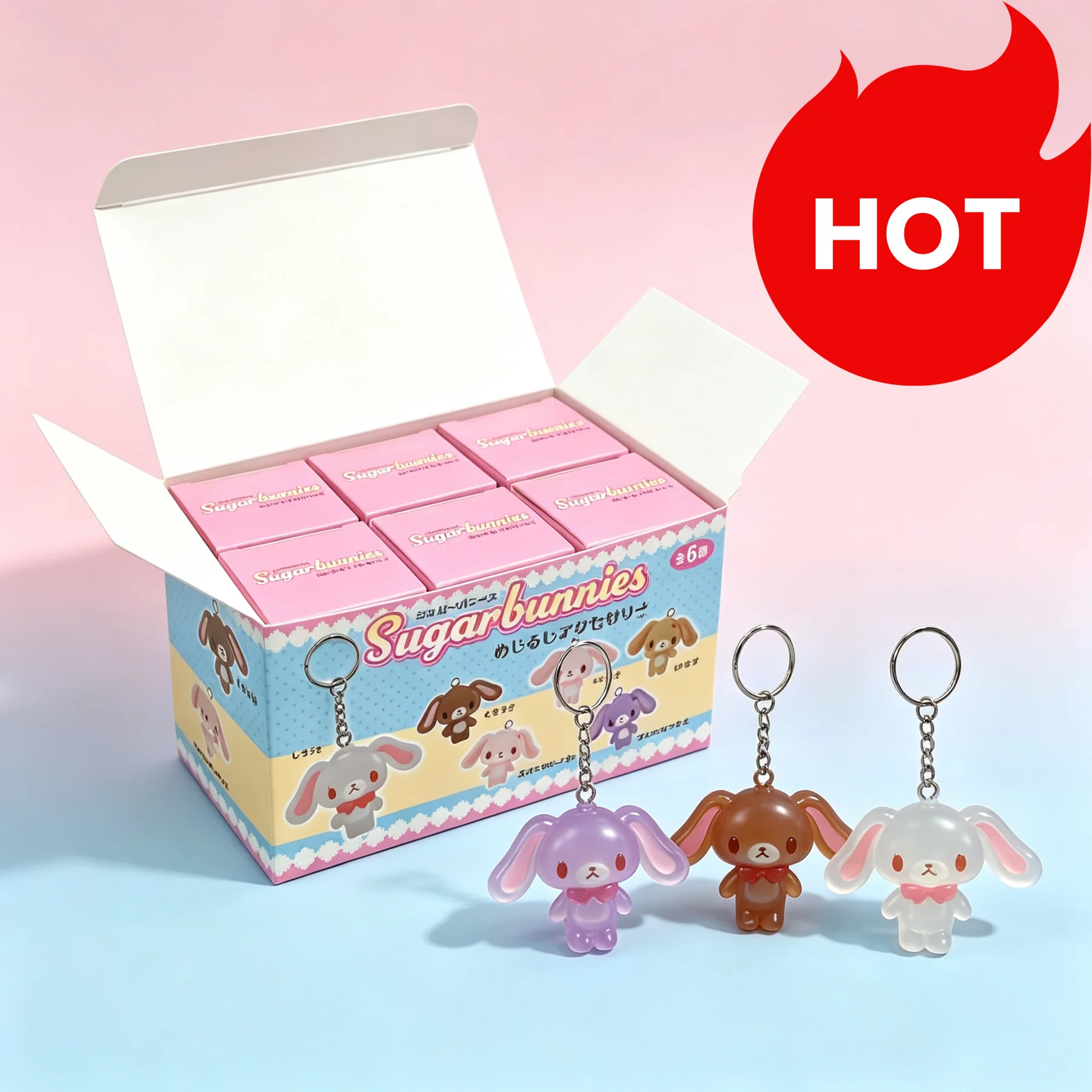 New Arrival Anime Action Figure Sugarbunnies Pendant Blind Box Desktop Toy Keychain Summer Seaside Vacation Series Ornament Gift