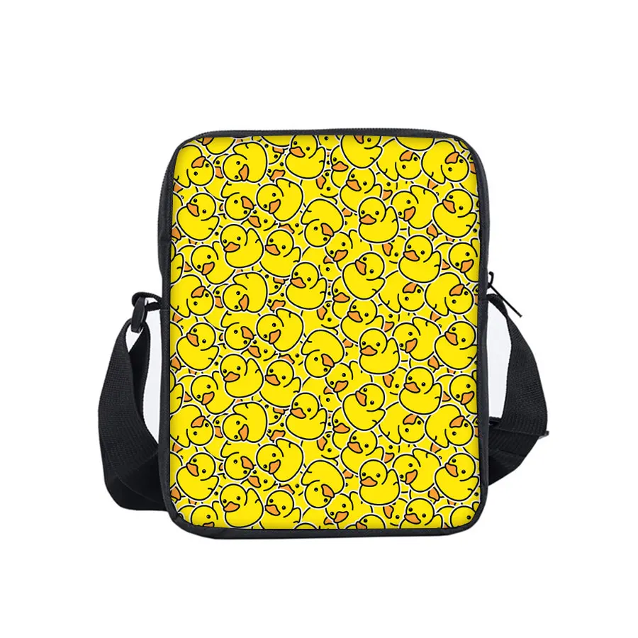 

New Yellow Duck Pattern Crossbody Bags For Boy/Girls Best Gifts 3D Cartoon Crossbody Purse Teenagers Messenger Bag