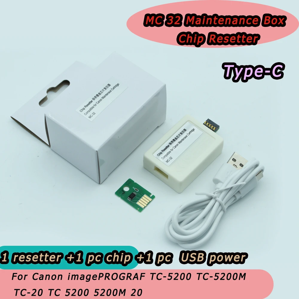 MC-32 MC32 MC 32 Maintenance Box Chip Resetter  For Canon imagePROGRAF TC-5200 TC-5200M TC-20 TC 5200 5200M 20 Printer