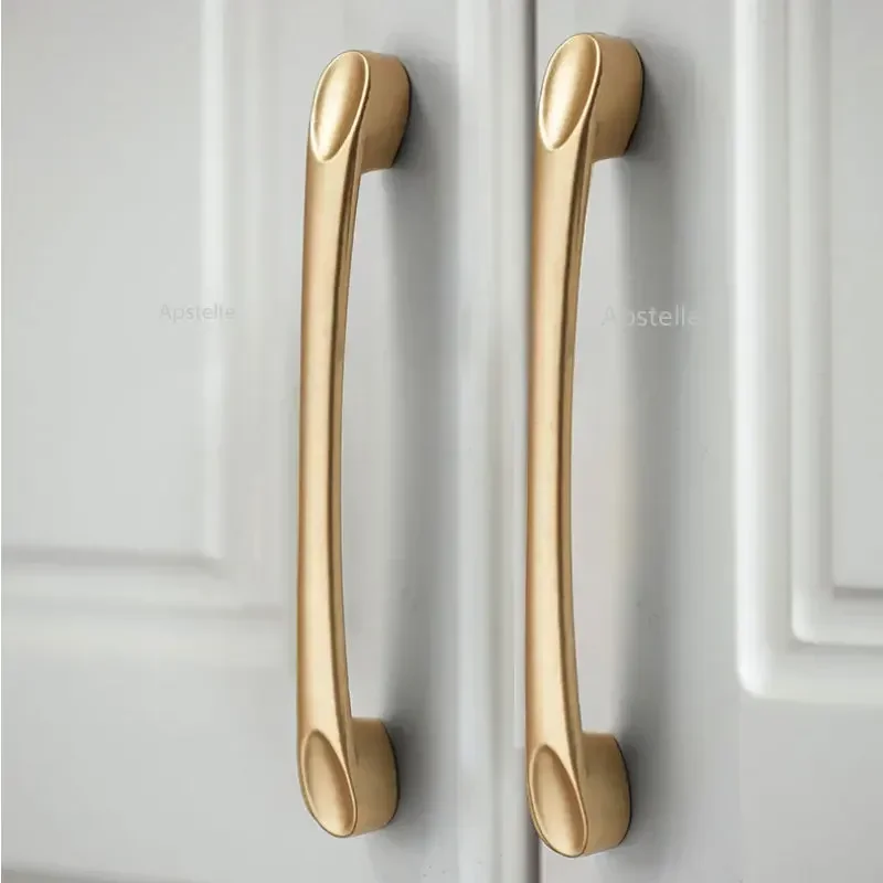 Handles Drawer Cabinet Furniture Kitchen Handles for Cabinet Knob Door Drawer Furniture Kitchen Pearl Golden Simplicity Hardware