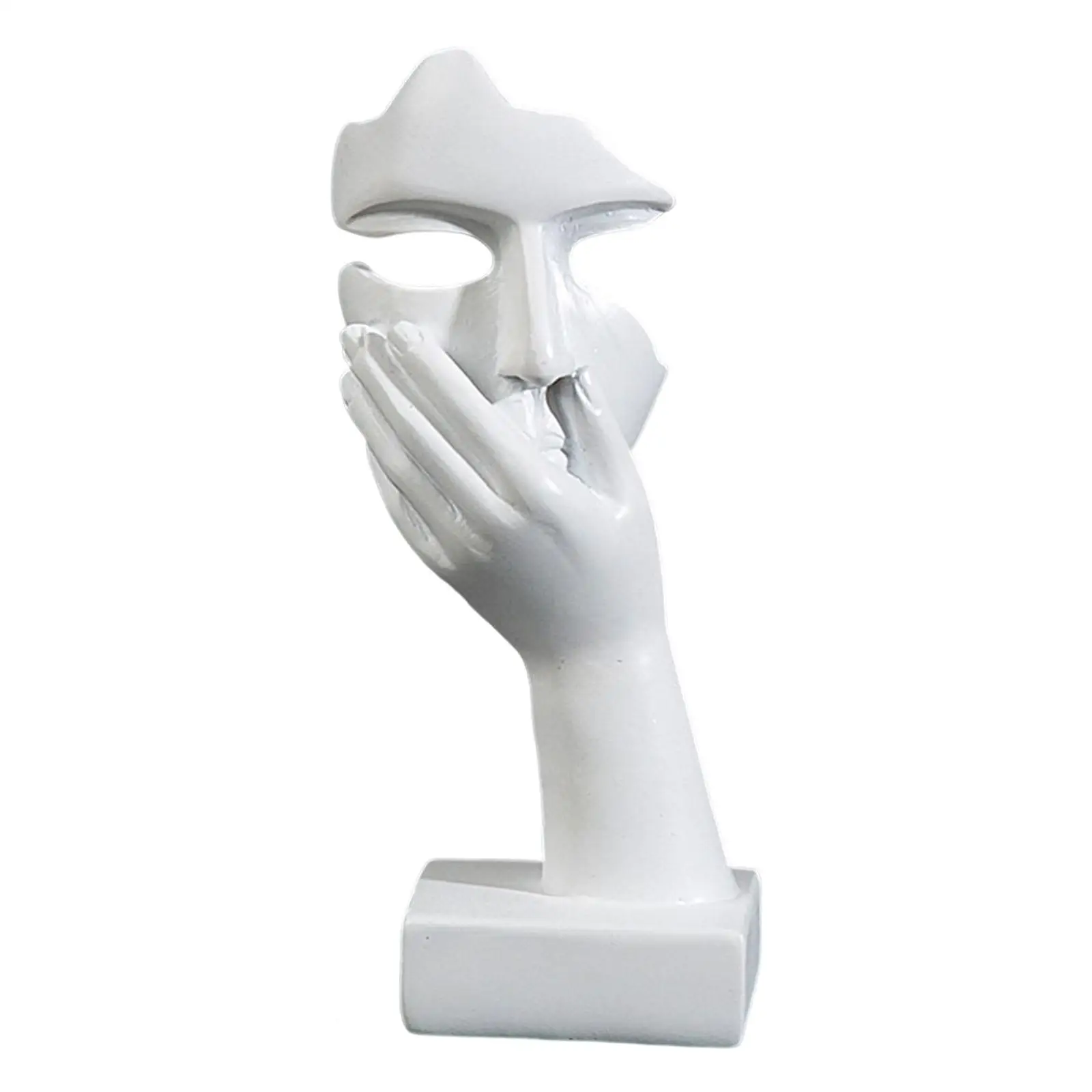 Abstract Thinker Statue Figurine Mask Collectible Modern Desktop Sculpture for Bookcase Home Tabletop Decoration Birthday Gift