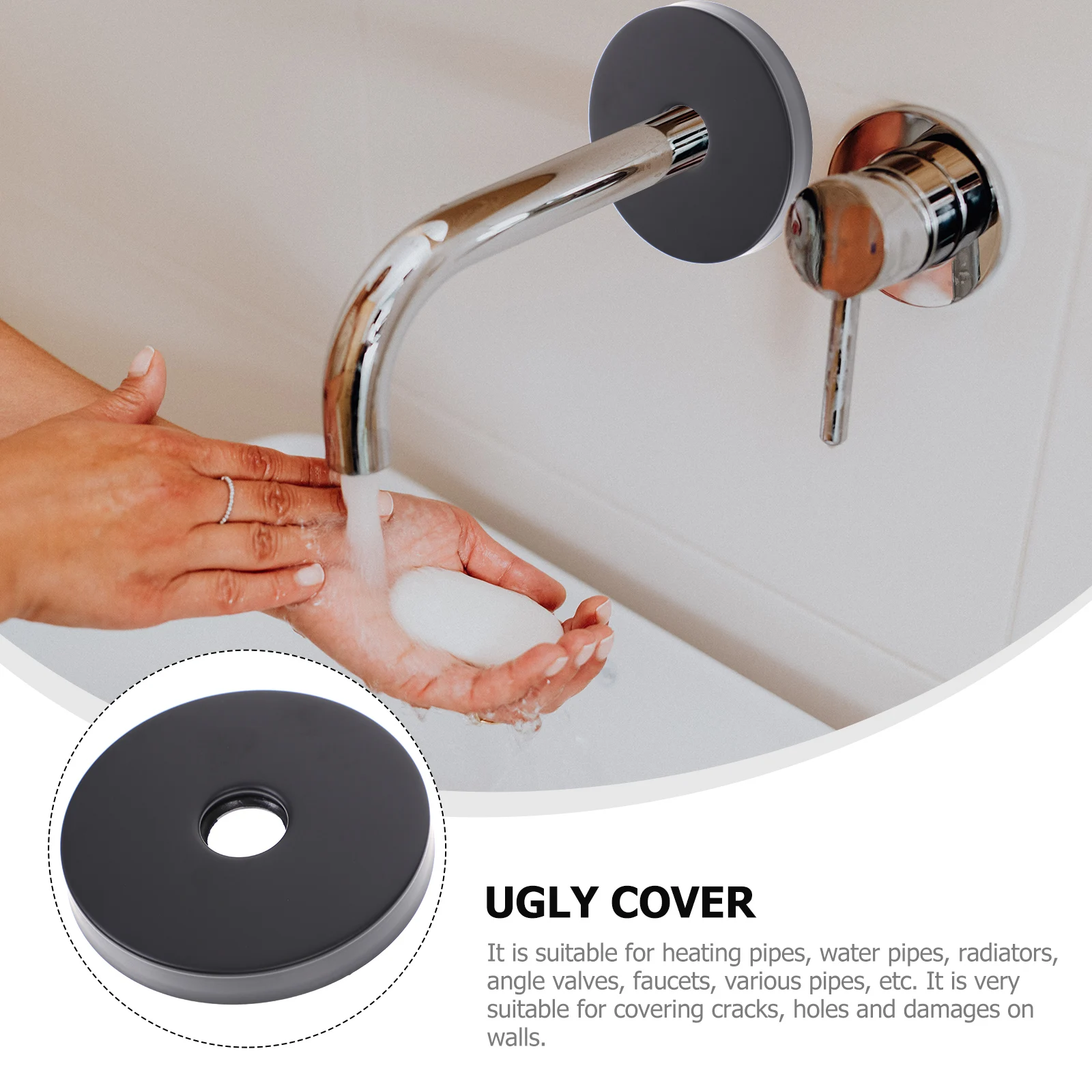 

Flange Decorative Cover Stainless Steel Black Shower Water Pipe Escutcheon Plate Plumbing Cover Wall Flange For Decoration