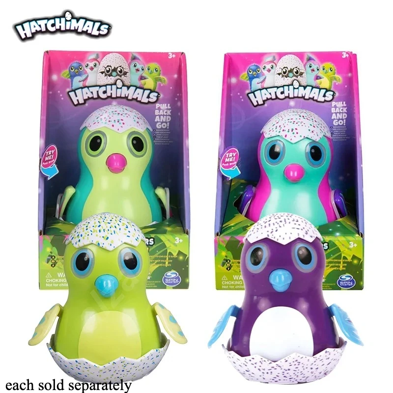 Geassorteerde originele lichten Geluid Muzikale Pull Back Egglider Wind-Up Uitkomen Eieren Pinguïn Speelgoed voor kinderen Verjaardag Kerstcadeau