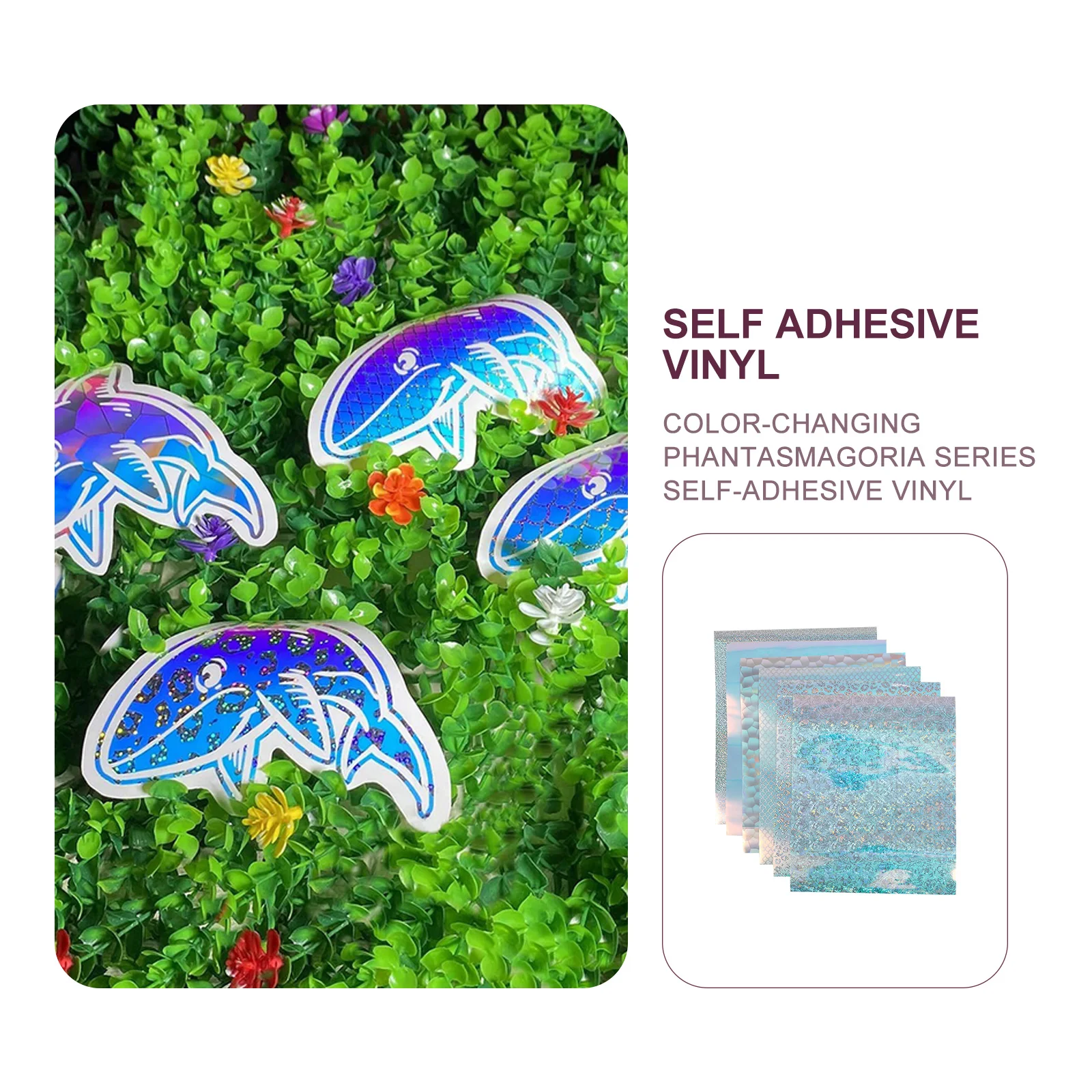 

6 Pcs Color Changing Vinyl Sheets DIY Engraving Film Permanent Adhesive Cup Decals Storage Jars Craft Material Safe