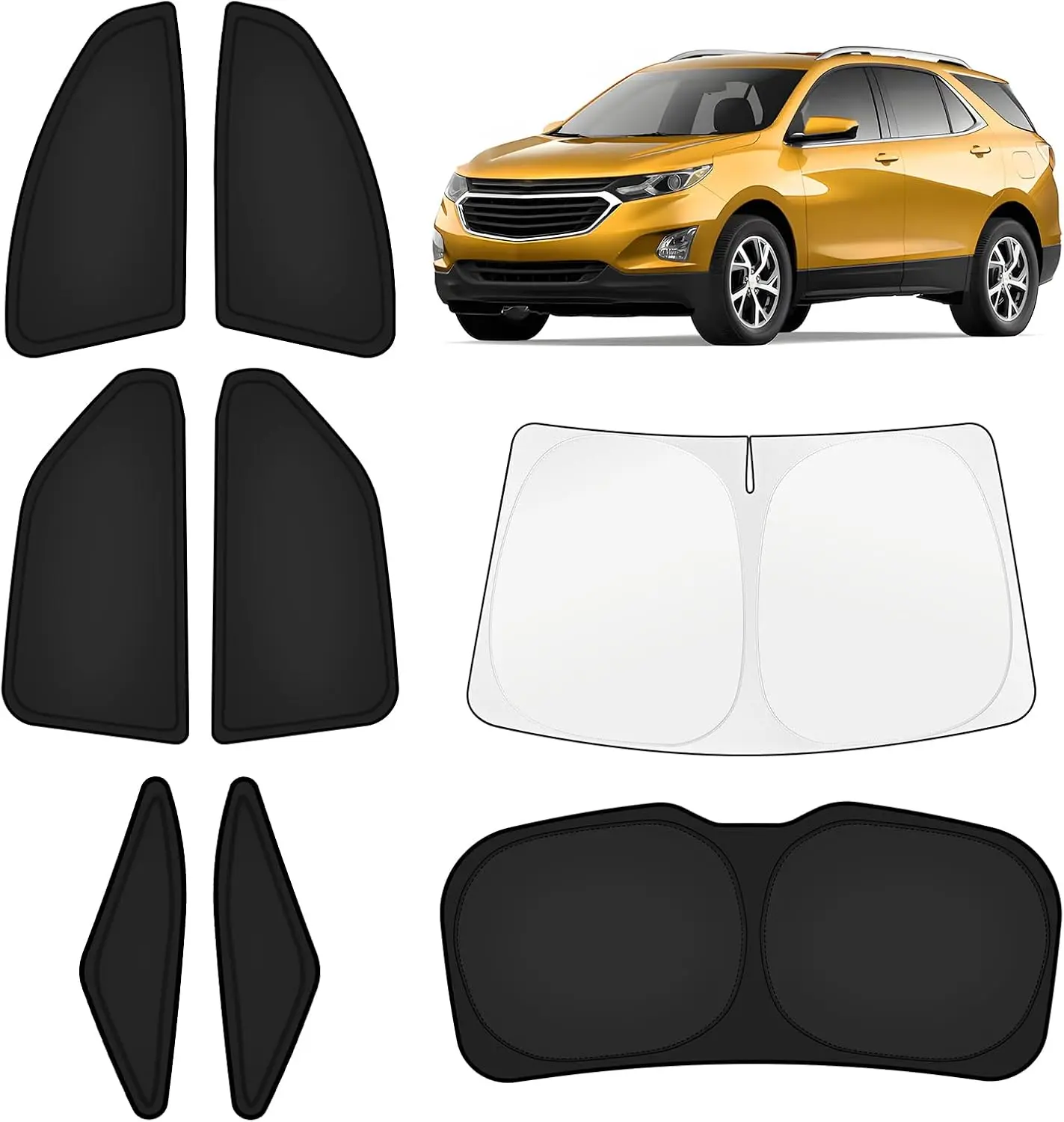 

Custom Fit Car Window Shades for Chevy Equinox 2018-2024, 8-Piece Full Set, UV Block, Privacy, Blackout