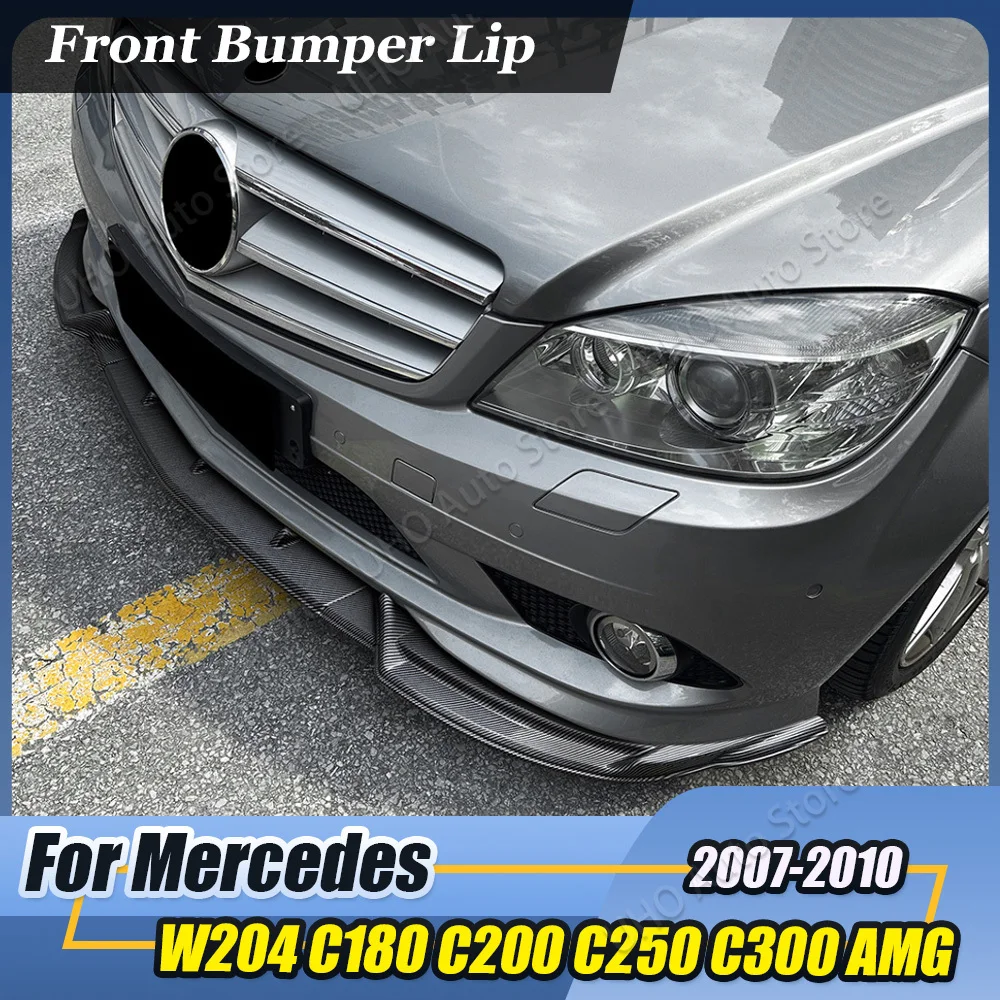 Kits de cuerpo difusor divisor de labio de parachoques delantero de coche protector de alerón para Mercedes Benz Clase C W204 AMG C200 C250 C300 AMG 2007-2010