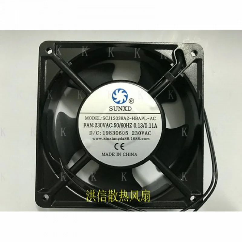 

C 1pcs FOR SUNXD SCJ12038A2-HBAPL-AC 230V 0.13/0.11A 12CM 2-wire cooling fan