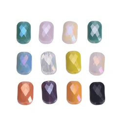20 stücke Kleinen Glänzenden Opaque Rechteck Form 6x9mm Facettierte Kristall Glas Lose Perlen Für Schmuck Machen DIY erkenntnisse