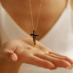 Collier pendentif croix personnalisé pour hommes et femmes, sculpture personnalisée, colliers de nom de la présidence, bijoux en acier inoxydable, cadeau JOGift