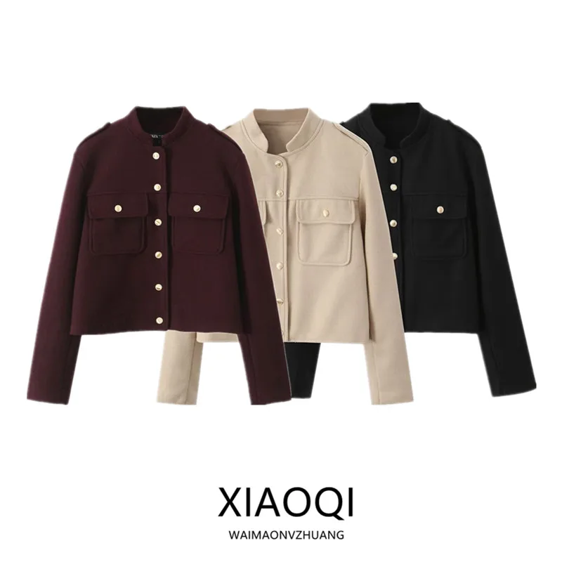 Autumn Winter New Sle Women's Soft ort Jaet Versatile Design Loose Fit Regular Length Outerwear Faionable Coat