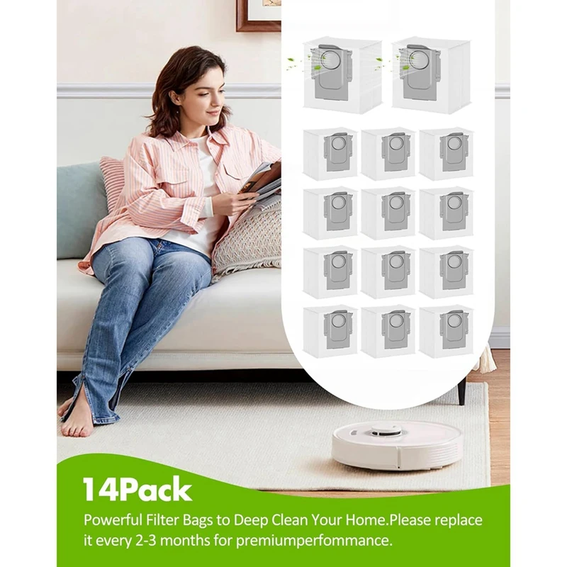 14 шт. пылесборник для робота-пылесоса Roborock S8 Pro Ultra, Q7, Q7 +, Q7 Max, S7 Maxv Ultra, S7 Pro Ultra, Q5 + Q5 Pro/G10