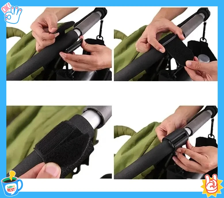 2pcs Convenient Multi Purpose PU Leather Stroller Accessories Hanging Hook Pram Hook Stroller Hook[New]