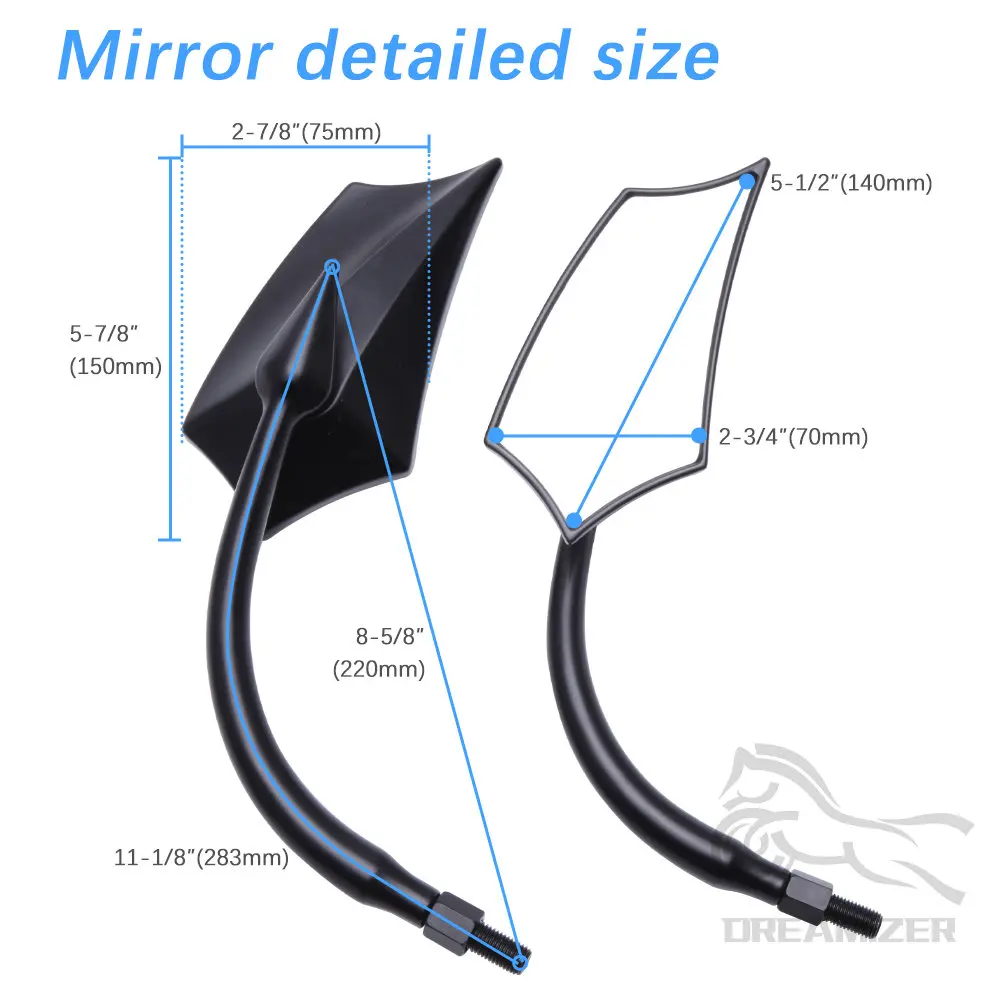 Black Motorcycle Rear View Rearview Side Mirrors For Harley Davidson Road King Street Glide Softail Dyna Motorbike Accessories