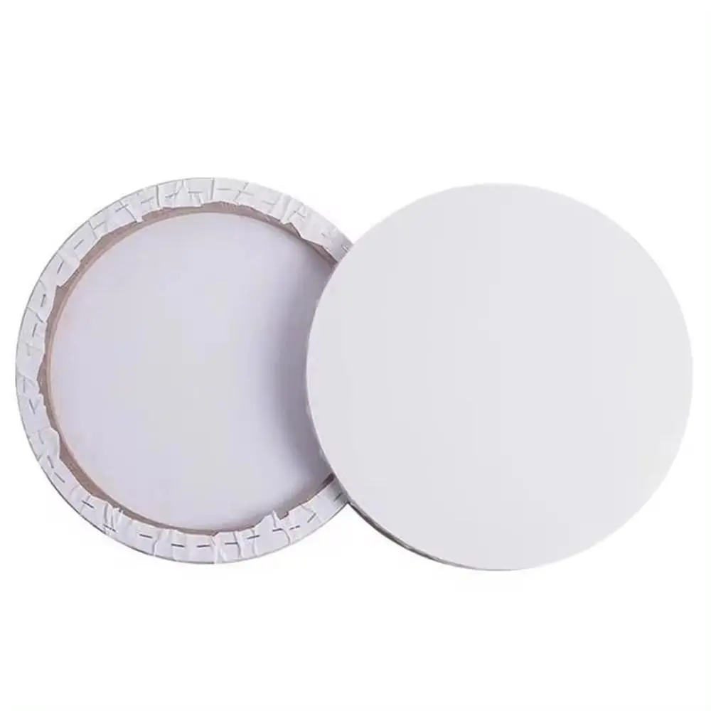 1Pcs Stretched Canvas Frame Round Painting Canvas Blank Watercolor Oil Board Drawing Panels Art Supply 20/30cm Painting Boards