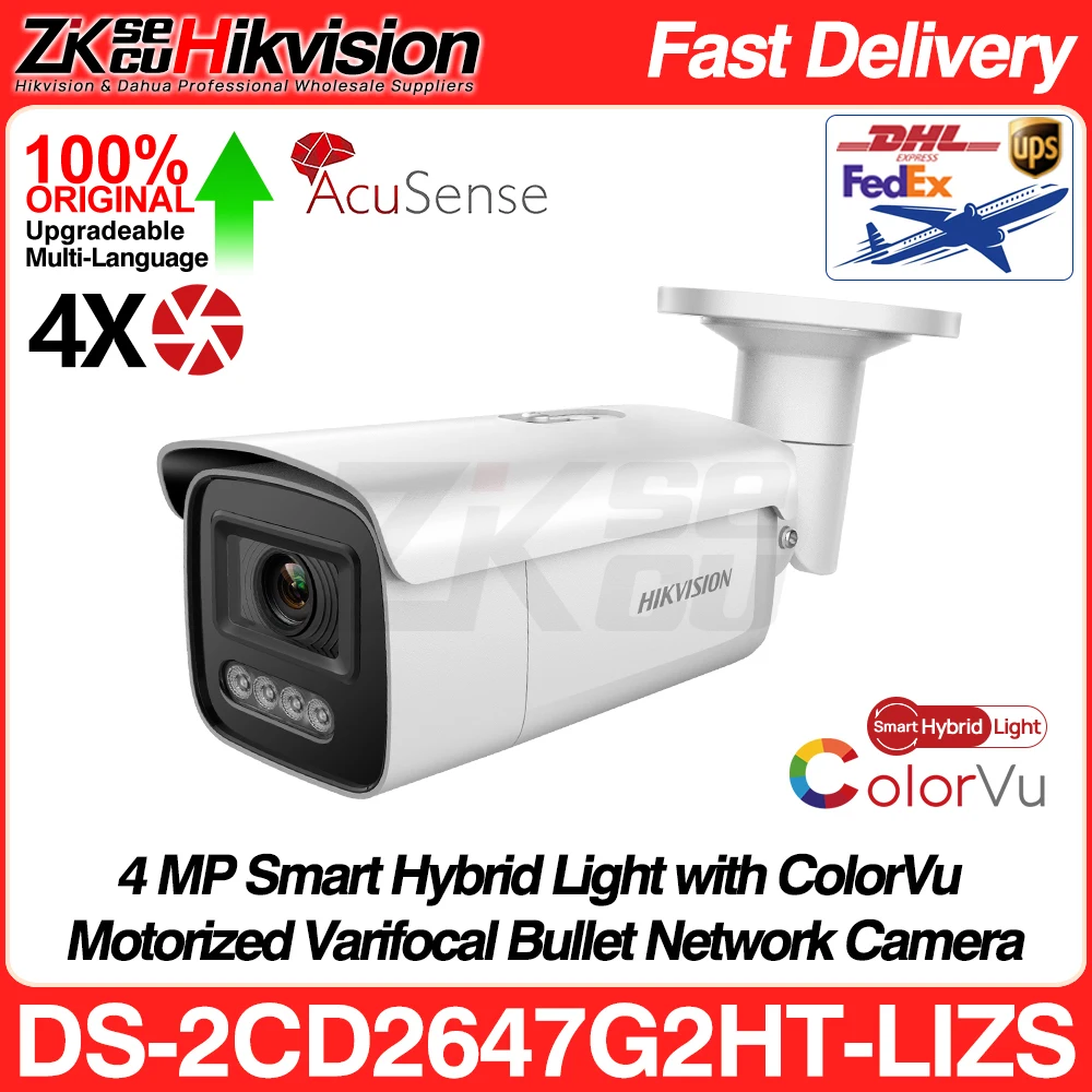 

Hikvision оригинальная фотовспышка 8 МП 4K умная гибридная фотовспышка AcuSense 4X ZOOM SD слот POE Сигнализация I/O IP-камера видеонаблюдения