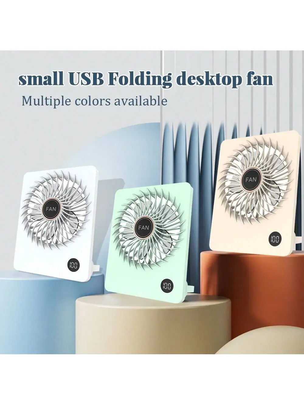 2024 New Cross-Border Aromatherapy Desktop Fan USB Office Silent Digital Display Five-Speed Ultra-Thin Fan