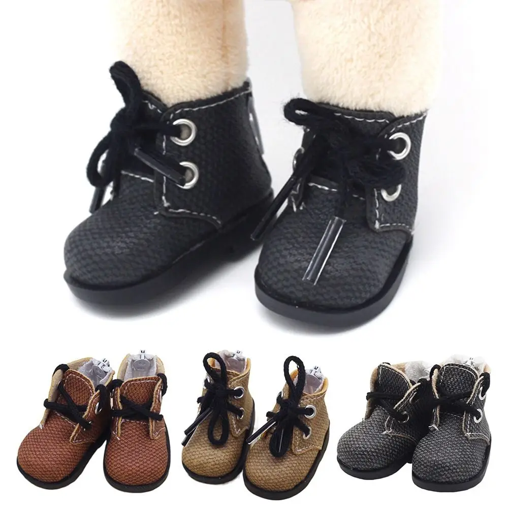 20CM Doll Shoes Fashion PU Leather Boots Casual Wear Frenulum Sneakers For 1/12 Dolls Accessories Mini Shoes For Idol Dolls Toys