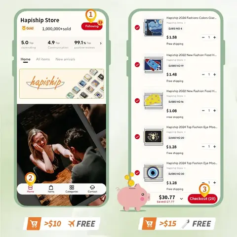 Hapiship 2024 Toppmode Öga Mån Stjärna Fisk Spindel Poker Drottning Charm Italienska Länkar Passar 9mm Armband Tillverkning DIY Smycken DJ854 10 best sales berlock gör-det-själv - №7