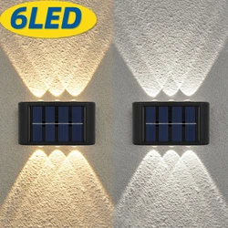 6LED Wall Solar Lights Outdoor Waterproof Garden Solar LED Light UP and Down Lighting Street Lamps Home Porch Yard Decoration