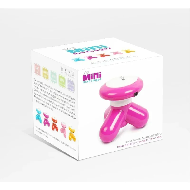 BXA Portable Mini Electric Handle Wave Vibration Massager USB Battery Full Body Massage Neck Waist Back Shoulder Relaxation