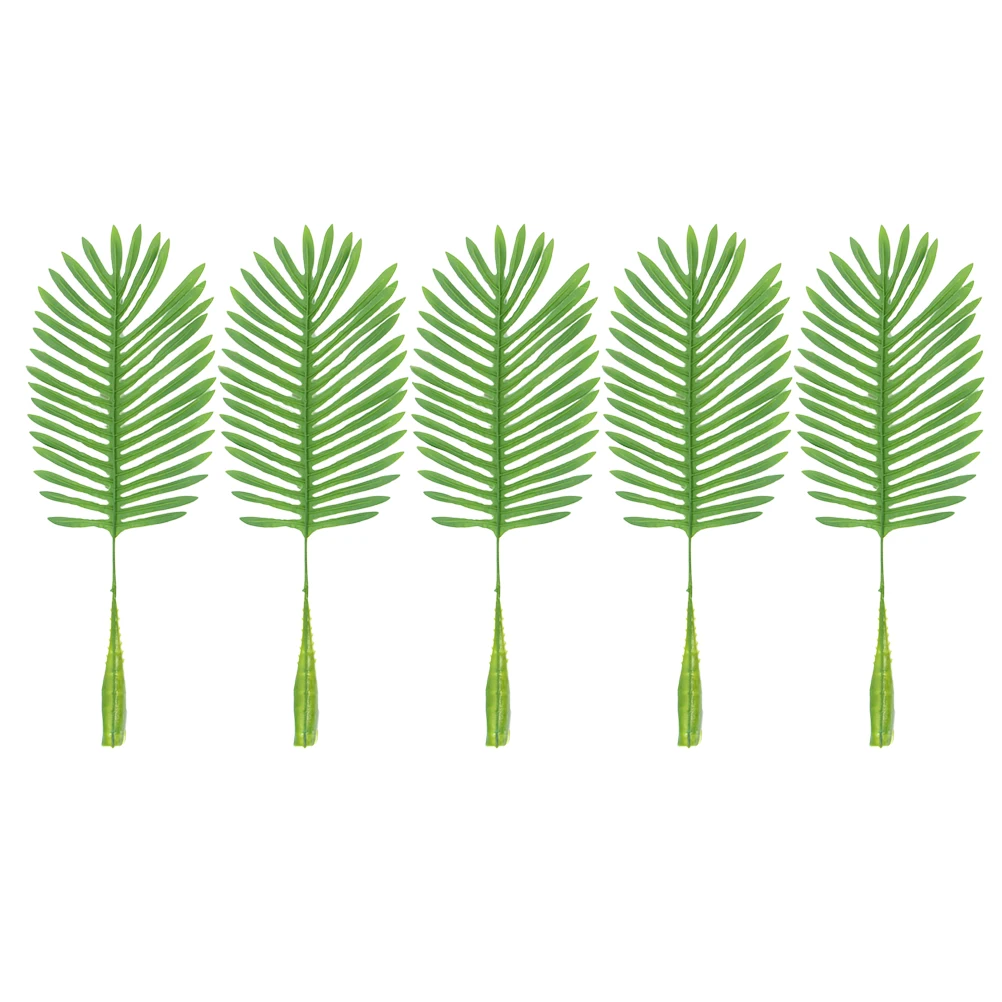 

5pcs Artificial Tropical Palm Leaves Green Fake Decorative Leaf For Home Living Room Wall Dining Table Decoration Craft