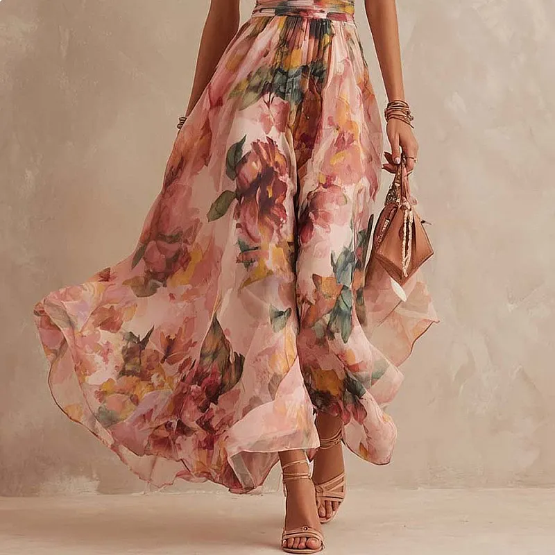 Fotografia 5: Vestido Feminino de Verão Elegante Sem Mangas com Ombro Assimétrico e Estampa, Macacão Primavera Verão