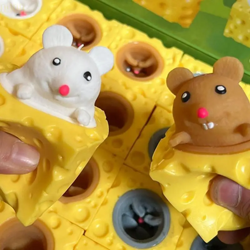 090B Cheese Texture Toy Portable Massage Ball Squeeze Soft Ball Squishy Fidget Toy Creative Decompression Cute Cheese Mouse Cup