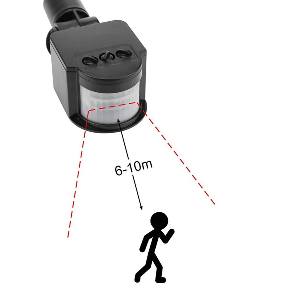 LED Light Motion Sensor 220V Automatic Infrared PIR Infrared Detector 180 Degree Rotating Outdoor Timer Switch MotionSensor