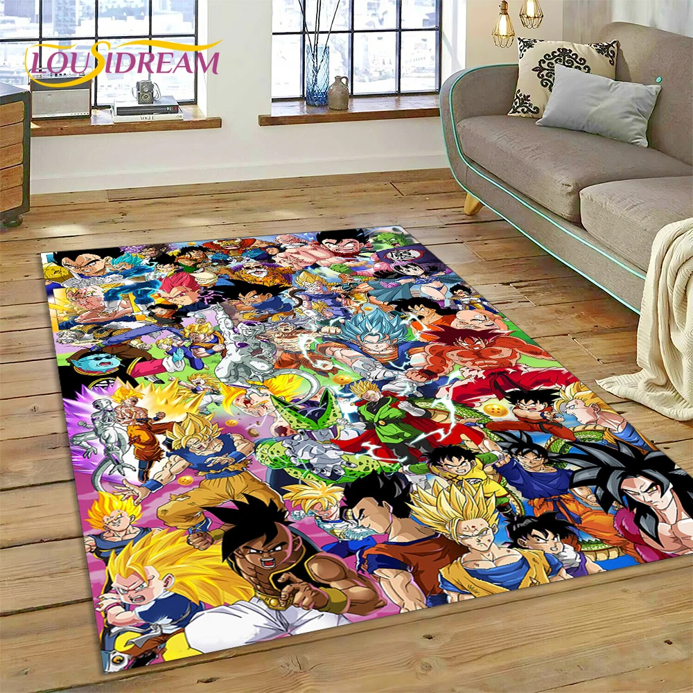 Anime 3D D-Dragon-Ball HD Cartoon Carpet Rug for Living Room Bedroom Home Sofa Decoration,Kids Play Area Rug Non-slip Floor Mat