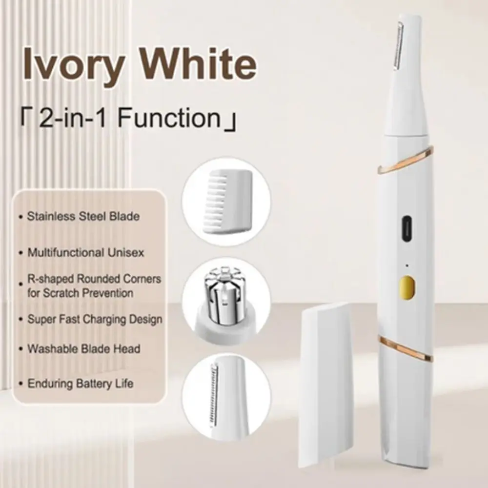 Portable Electric Hair Remover Battery Powered Facial Hair Removal Mustache Razor Lipstick Shaped Waterproof Eyebrow Trimmers