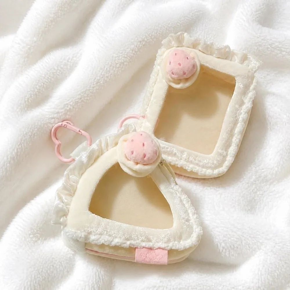 Cute Zipper Closure Display Bag Portable Kawaii Clear Window Storage Pouch Charming Sweet Transparent Storage Bag Anime Merch