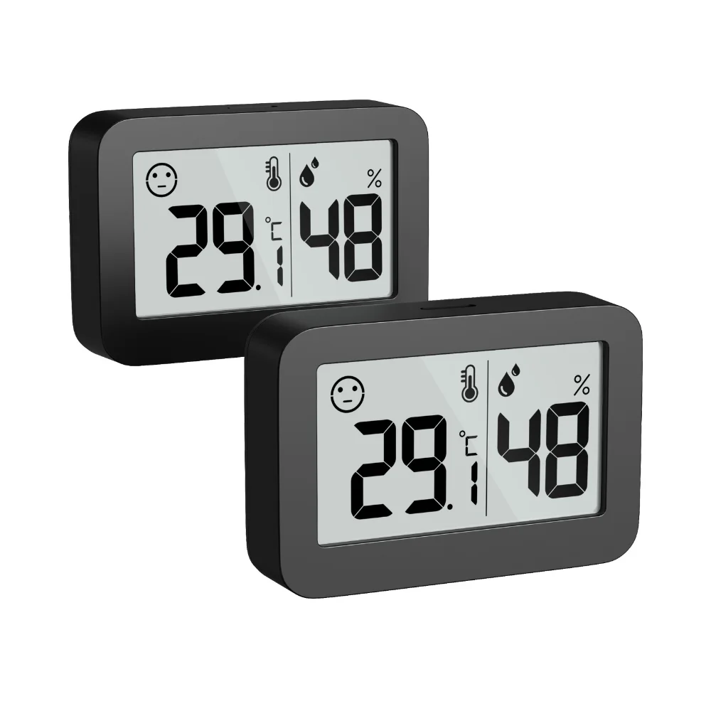 2Pcs Temperature and Humidity Meter Mini Portable Hygrometer Digital Electronic Temperature Detection Meter for Home Indoor