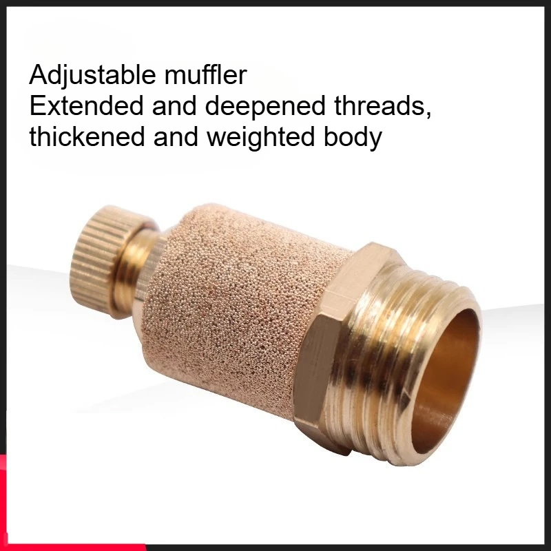 Muffler, long-head pneumatic muffler 1/8, 1/4, solenoid valve copper muffler