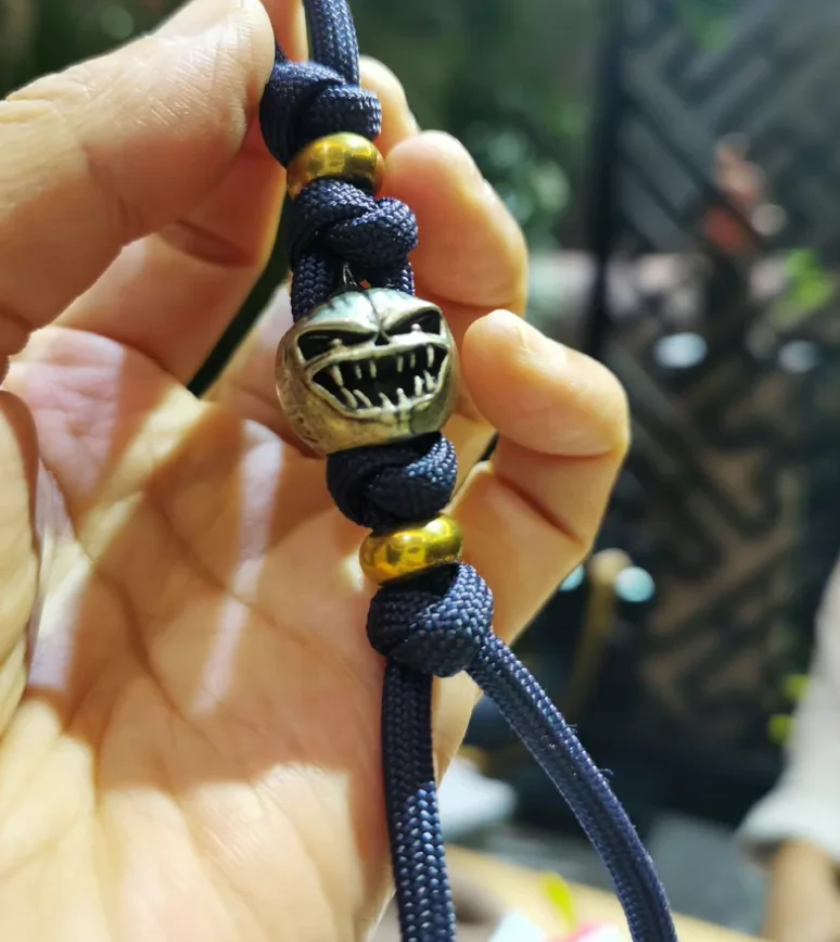 Weaving EDC Pendant Copper Halloween Pumpkin Keychain rope Pocket Stress Relief Toy Accessories Fidget Slider Decompression Toy