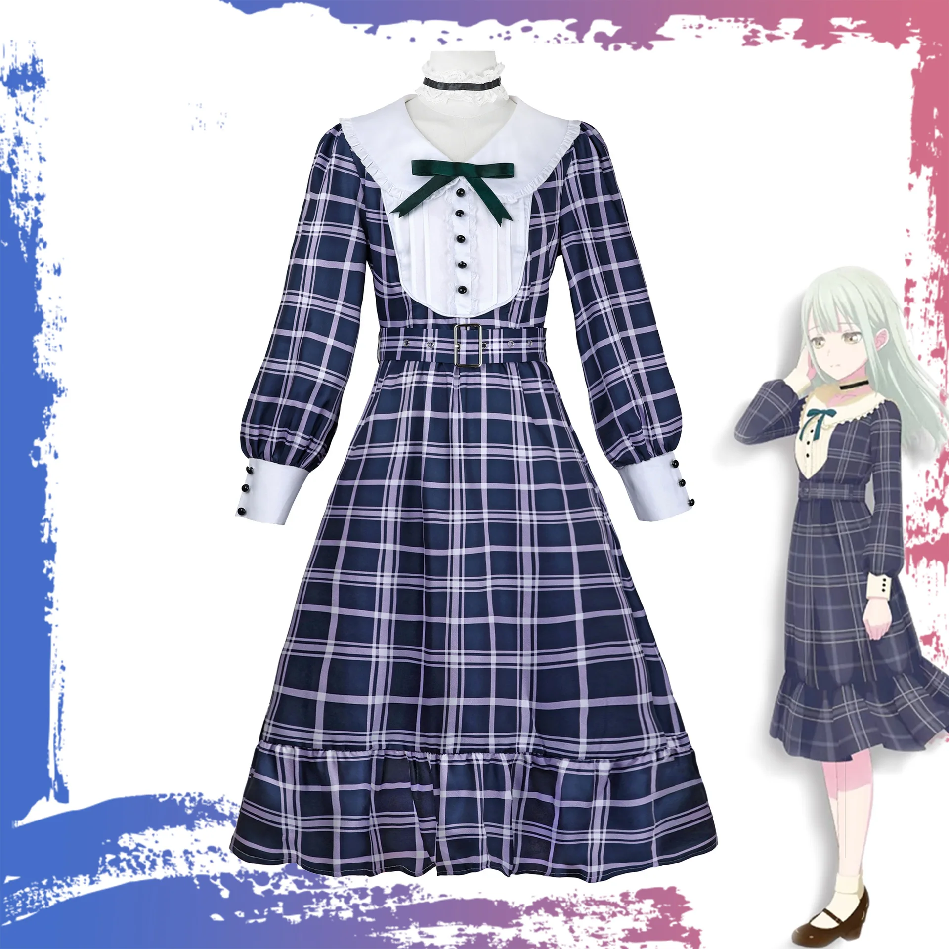 

Wakaba Mutsumi Togawa Sakiko Cosplay Anime BanG Dream Ave Mujica Oblivionis Mortis Cosplay Costume Dress Role Play Outfit Wig