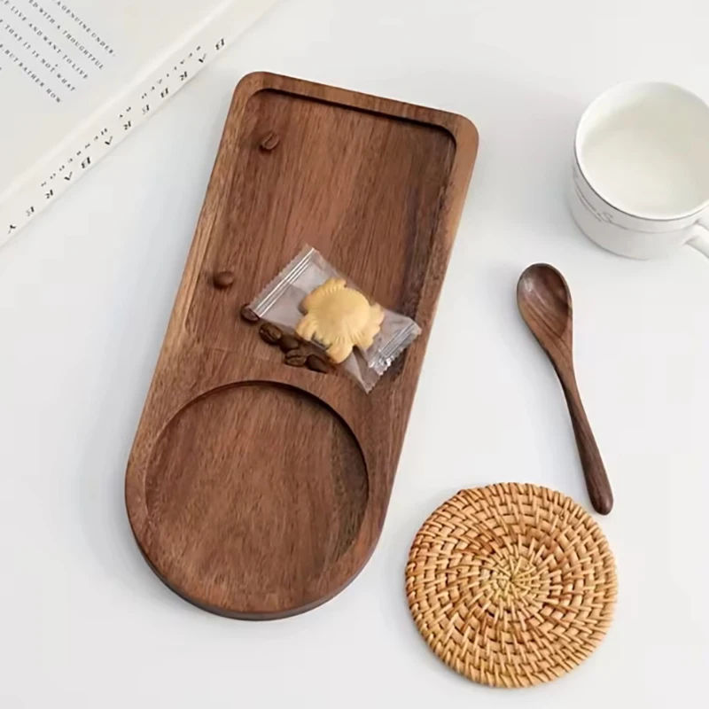 Bandeja de café, plato de madera, bandeja de desayuno para servir comida, hospitalidad, artículos de café, decoración de mesa, accesorios