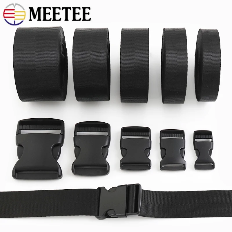 

2/5Set 20-50mm Webbing Strap Plastic Release Buckle Ribbon Band Adjuster Closure Clasp Bag Sewing Backpack Connector Accessories