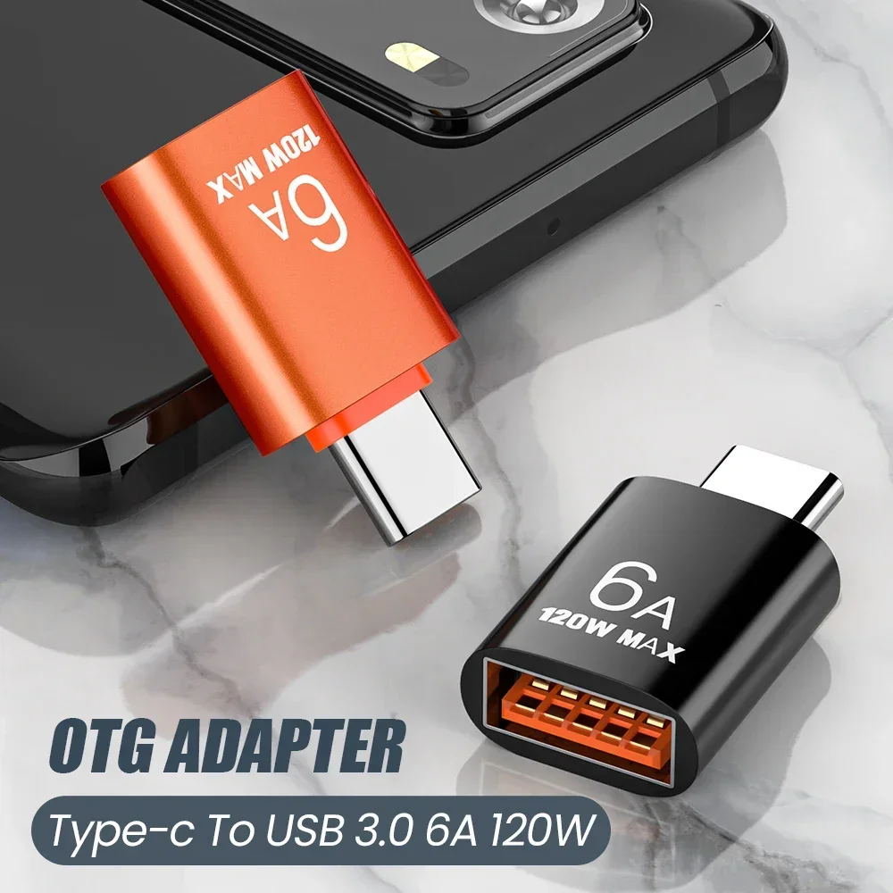 USB OTG إلى نوع C محول نقل البيانات ، 6A ، أنثى إلى USB محول الذكور ، الشحن السريع ، كمبيوتر محمول ، ماك بوك ، سامسونج