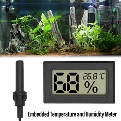 Mini Convenient Digital LCD Thermometer Sensor Hygrometer Gauge Refrigerator Aquarium Monitoring Display Humidity Detector