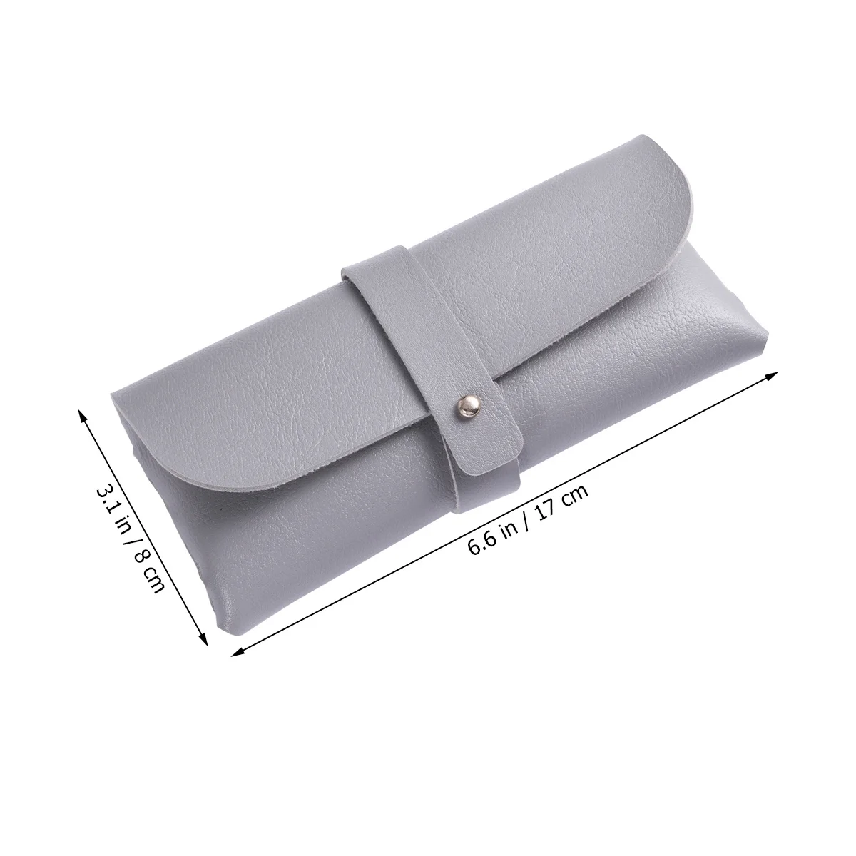 

Handmade Grey PVC Glasses Case Buckle Clamshell Slim Stylish Large Capacity Storage Bag Glasses Holder Protective Cover