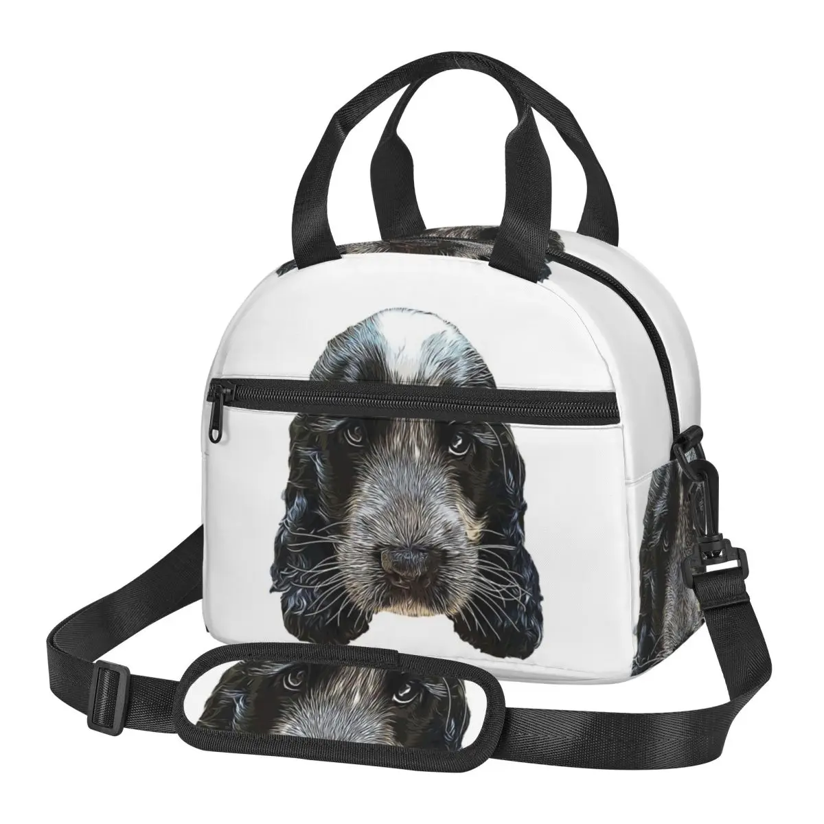 Cocker Spaniel Blue Roan Puppy Dog Lunch Bags Insulated Bento Box Portable Lunch Tote Picnic Bags Thermal Bag for Woman Office