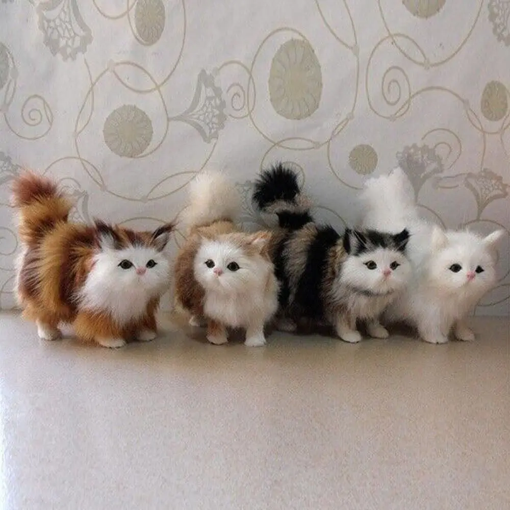 Mini Faux Fur Ornament  Cat Model Kitten