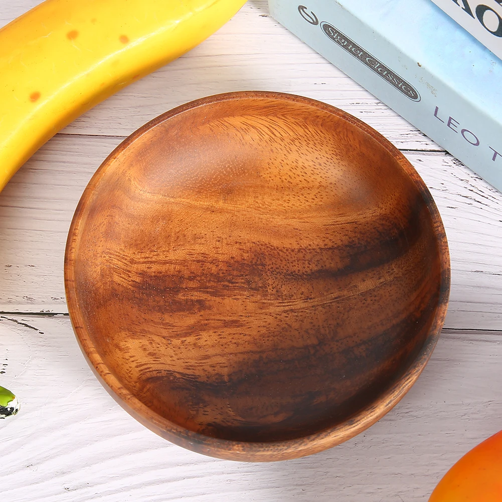 Wood Serving Bowls Wooden Snack Dish Fruit Food Salad Soup Bowl for Home Coffee Shop Use - view 5