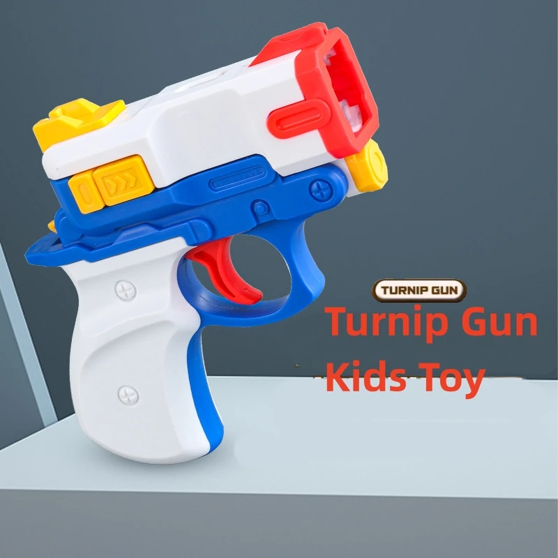 3D Carrot Gun Can Fire Rubber Bands Gun Mini Boy Pistol Model Children's Decompression Toys Gun