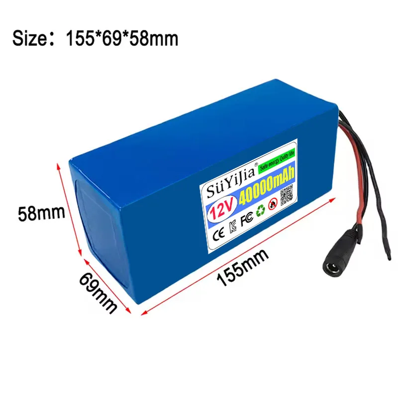 18650 12V 3S8P 40Ah/40000mAh Rechargeable Li-Ion Battery Pack, for LED Lamp Light Solar Street Light Backup Power Etc